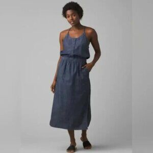 Prana Sky Haven Dress Racerback Pockets 100% Organic Cotton size Small